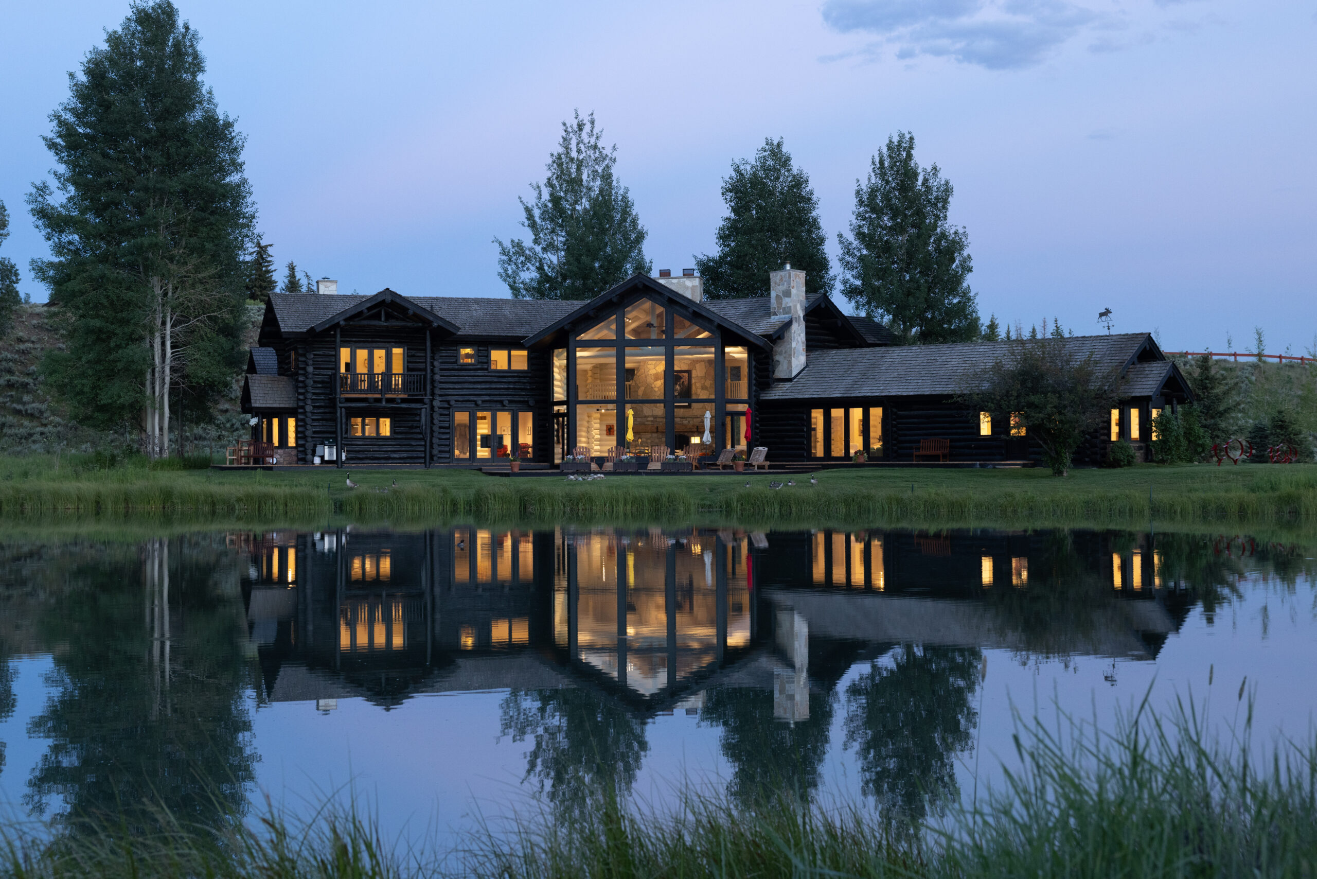 Log home in Jackson, Wyoming restored by Log Care — media blasted, restained and re-chinked